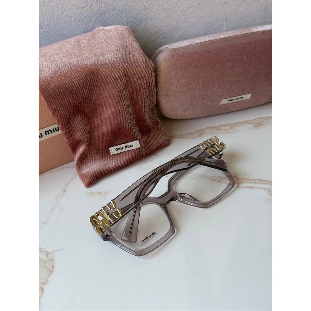 NEW Miu Miu MU04UV Oversized Square Eyeglasses in Pink - Picture 4 of 7